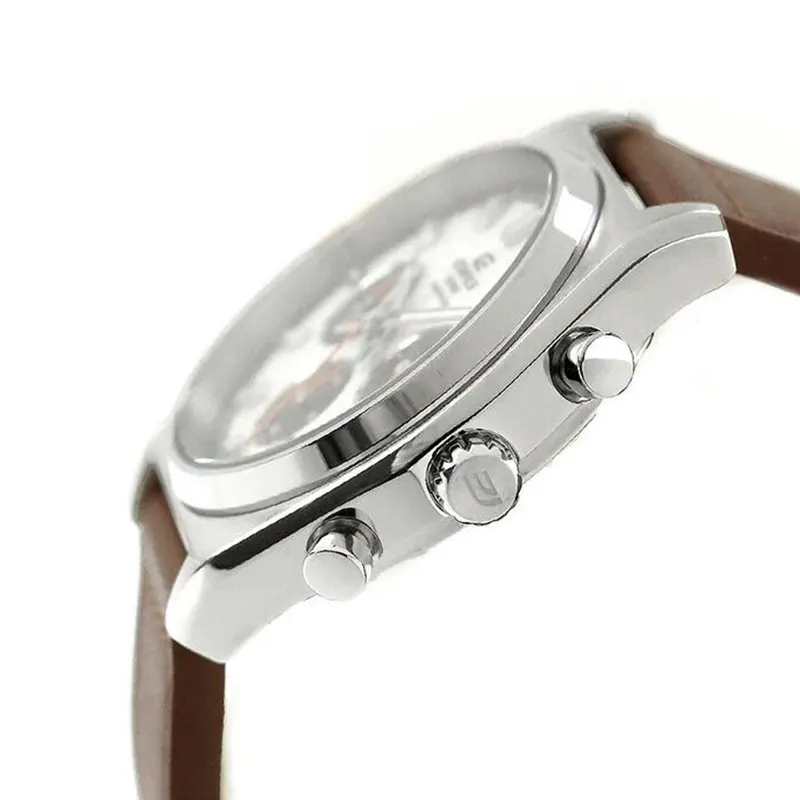 Casio Edifice Chronograph Cream Dial Leather Men's Watch- EFB-730L-7AV